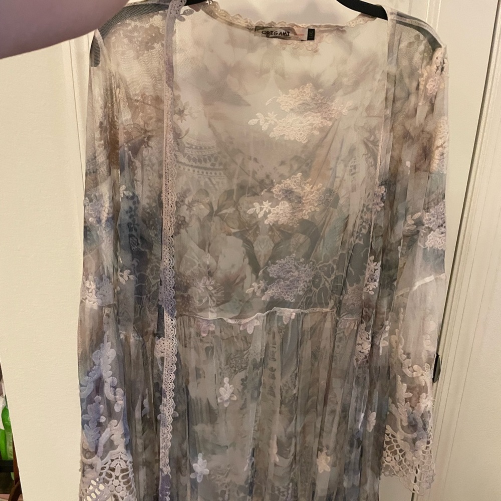 Lacey Multicolor origami kimono, L